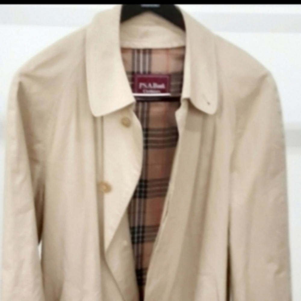 Jos A Bank Burberry Like Trench Coat - Picture 1 of 6